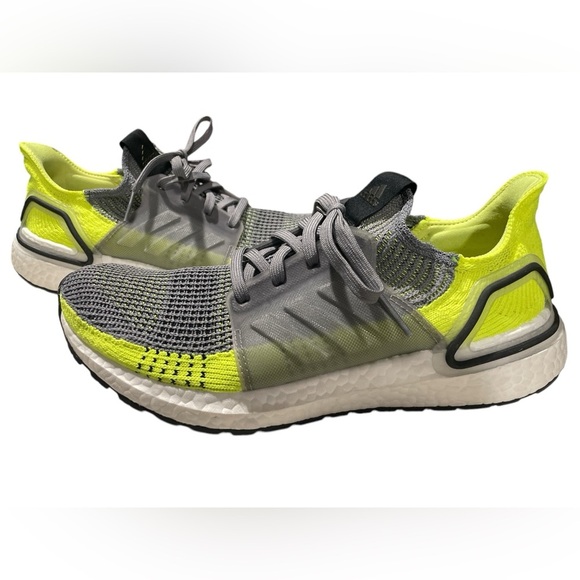 ADIDAS UltraBoost 19 Grey Yellow - Picture 1 of 6